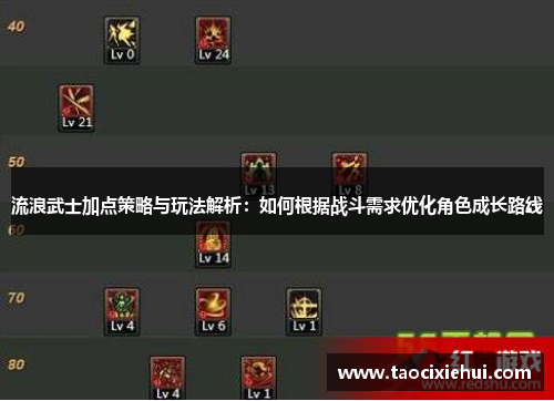 流浪武士加点策略与玩法解析：如何根据战斗需求优化角色成长路线